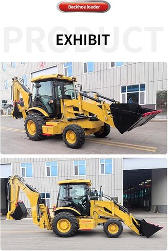Towable Compact Backhoe Loader with Hydraulic Front Loader and Rear Excavator, Mini Loader Backhoe for Farm, Construction and Remote Job Sites in Kuwait