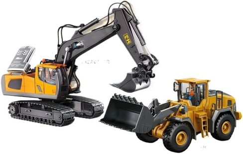 2pc/3pcs/4pcs Excavator Set,Rc Dump Truck Command The Site Conquer The Dir,2.4Ghz Remote Control Construction Vehicle,Alloy Material Simulate True Scale (Excavator+Loader) in Kuwait