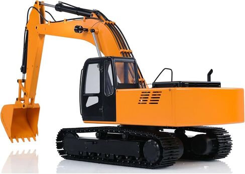 الولايات المتحدة في المخزون، JDM 1/12 RC نموذج الحفار الهيدروليكي صمام مضخة المسارات ESC وحدة تحكم راديو مطلية مجمعة باللون الأصفر نموذج هواية للأعمار من 14 عامًا فما فوق in Kuwait