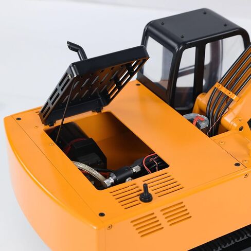 الولايات المتحدة في المخزون، JDM 1/12 RC نموذج الحفار الهيدروليكي صمام مضخة المسارات ESC وحدة تحكم راديو مطلية مجمعة باللون الأصفر نموذج هواية للأعمار من 14 عامًا فما فوق in Kuwait