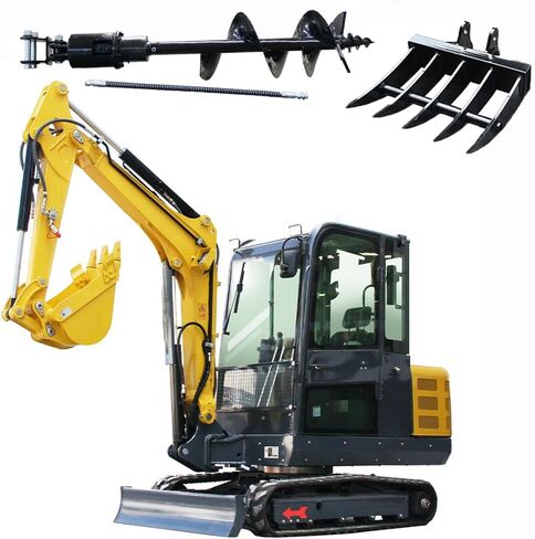 ATT350، حفار صغير 3.5 طن 25 حصان ديزل KubotaEngine، يتحكم الطيار في ذراع التأرجح الجانبي ومكيف الهواء، حفار عالي التحمل للمزرعة، DIY، المناظر الطبيعية مع استبدال الأجزاء لمدة 12 شهرًا (أصفر 2) in Kuwait