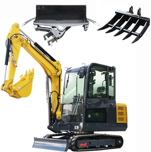ATT350، حفار صغير 3.5 طن 25 حصان ديزل KubotaEngine، يتحكم الطيار في ذراع التأرجح الجانبي ومكيف الهواء، حفار عالي التحمل للمزرعة، DIY، المناظر الطبيعية مع استبدال الأجزاء لمدة 12 شهرًا (أصفر 2) in Kuwait