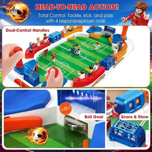 Foosball Table for Kids, Mini Tabletop Soccer Board Game with Realistic Players & Goal Bell, Interactive Indoor Football Toy, Fun Family Game, Birthday Gift for Boys Girls Ages 3-8 in Kuwait