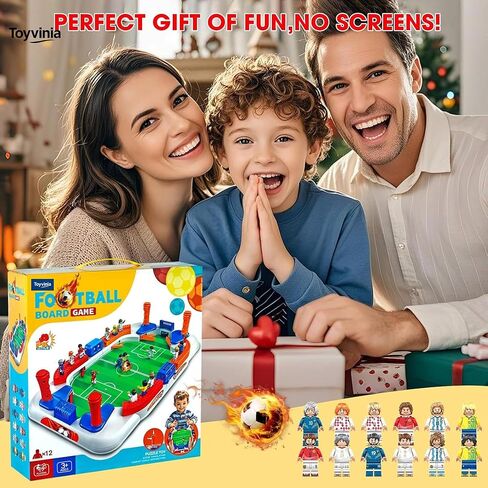 Foosball Table for Kids, Mini Tabletop Soccer Board Game with Realistic Players & Goal Bell, Interactive Indoor Football Toy, Fun Family Game, Birthday Gift for Boys Girls Ages 3-8 in Kuwait