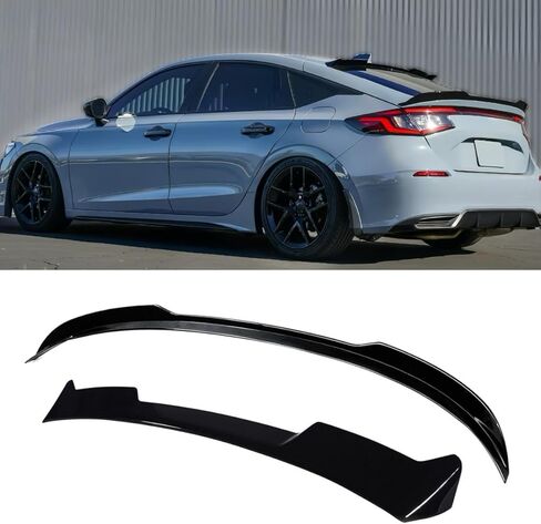 Rear & Roof Spoiler Compatible with Honda Civic Hatchback 2022-2026, 2Pcs Duckbill High Kick Trunk Wing Lip & Roof Wing Fits EX-L/LX/Sport/Sport Touring Hatchback (Glossy Black) in Kuwait