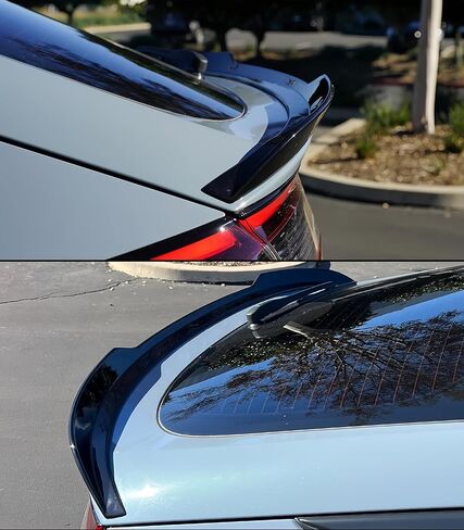 Rear & Roof Spoiler Compatible with Honda Civic Hatchback 2022-2026, 2Pcs Duckbill High Kick Trunk Wing Lip & Roof Wing Fits EX-L/LX/Sport/Sport Touring Hatchback (Glossy Black) in Kuwait