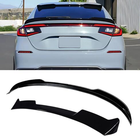 Rear & Roof Spoiler Compatible with Honda Civic Hatchback 2022-2026, 2Pcs Duckbill High Kick Trunk Wing Lip & Roof Wing Fits EX-L/LX/Sport/Sport Touring Hatchback (Glossy Black) in Kuwait