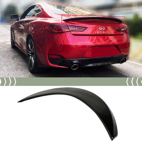 يناسب طراز إنفينيتي Q60 منقار البط موديل 2017-2022، غطاء جناح خلفي لامع أسود لامع in Kuwait