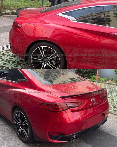 يناسب طراز إنفينيتي Q60 منقار البط موديل 2017-2022، غطاء جناح خلفي لامع أسود لامع in Kuwait