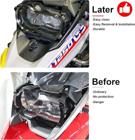 غطاء حماية للمصابيح الأمامية باللون الأسود من Arashi لسيارة BMW R1250GS 2019-2024 LC & ADV، يشمل R1200GS 2013-2018 LC، قطع غيار ملحقات الدراجات النارية in Kuwait