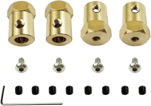 4PCS 5mm to 12mm Brass Combiner Wheel Hub Hex Adapter for WPL B14 B16 B24 B36 C14 C24 MN D90 D91 RC Car Spare Parts in Kuwait