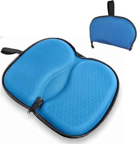Foldable Seat Cushion for Travel, Honeycomb Gel Seat Cushion with Zipper & Handle, Portable Honeycomb Gel Cushion for Fatigue Relief, Ventilative Butt Pillow 15.8 x 13.3 x 1.4 Inches (1 in Blue) in Kuwait