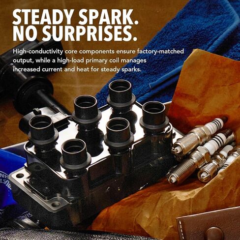 JC Whitney JFBAJCWICK00369 1pc Ignition Coil & 6pcs Iridium Spark Plugs Kit - Compatible with Hyundai Tucson 2005-2009, Kia Sportage 2005-2010 - 2.4L 2.7L Cyl.4/6 in Kuwait