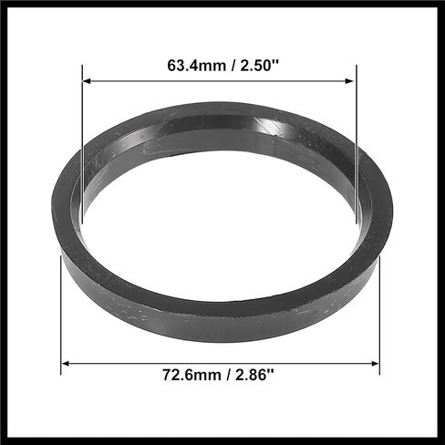4pcs 63.4mm to 72.6mm Car Hub Centric Rings Wheel Bore Center Spacer Long-Lasting in Kuwait