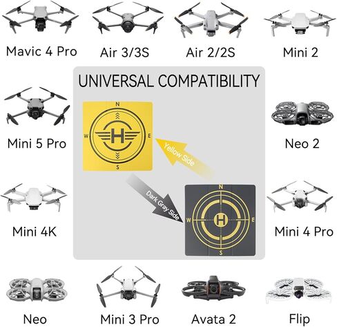 وسادة هبوط للطائرة بدون طيار، منصة هليكوبتر محمولة سريعة الطي ومضادة للماء لـ DJI Mini 5 Pro/4/3 Pro/Mavic 4 Pro/DJI Air 3 S 2S/Neo 2/Flip/Mavic 3/Avata 2 RC Quadcopters (21.65 بوصة/55 سم) in Kuwait