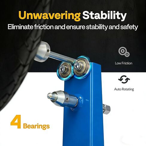 Motorcycle Wheel Balancer & Truing Stand, Heavy-Duty Static Tire Balancing Tool with Precision Bearings & Adjustable Cones, Fits Dirt Bike, Sport Bike & Motorcycle Wheels up to 35" in Kuwait