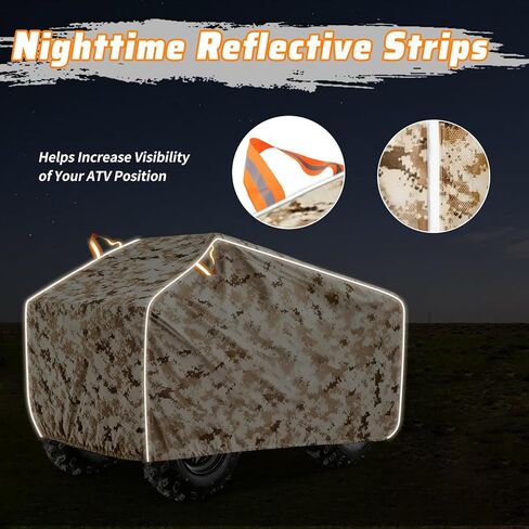 ATV Cover Waterproof,Heavy Duty Camouflage Desert Color Protects All Season Weather Outdoor Dustproof UV Protection Covers Suitable for Kawasak,Honda,Polaris (82" Inch) in Kuwait