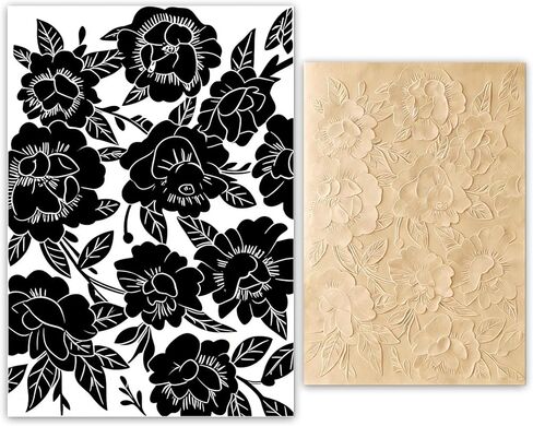 3D Embossing Folders for Card Making, Floral Blossom Bloom Plastic Embossing Template for DIY Scrapbooking Paper Crafting, Handmade Crsafts Arts Supplies, 6.3x4.5 Inch in Kuwait