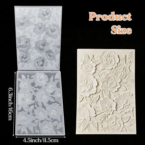 3D Embossing Folders for Card Making, Floral Blossom Bloom Plastic Embossing Template for DIY Scrapbooking Paper Crafting, Handmade Crsafts Arts Supplies, 6.3x4.5 Inch in Kuwait