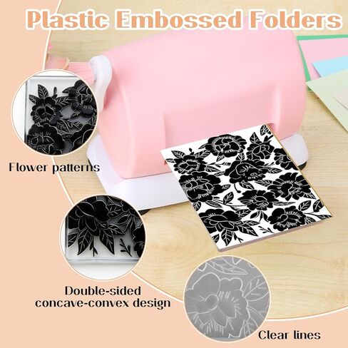 3D Embossing Folders for Card Making, Floral Blossom Bloom Plastic Embossing Template for DIY Scrapbooking Paper Crafting, Handmade Crsafts Arts Supplies, 6.3x4.5 Inch in Kuwait