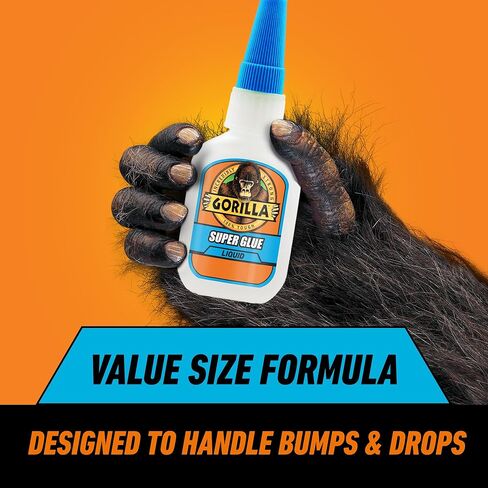 Gorilla Super Glue Value Size, Fast‑Setting Strong Bond, Impact‑Tough Formula Clear, 28 Grams in Kuwait