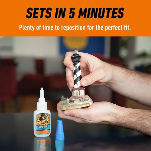 Gorilla Super Glue Value Size, Fast‑Setting Strong Bond, Impact‑Tough Formula Clear, 28 Grams in Kuwait
