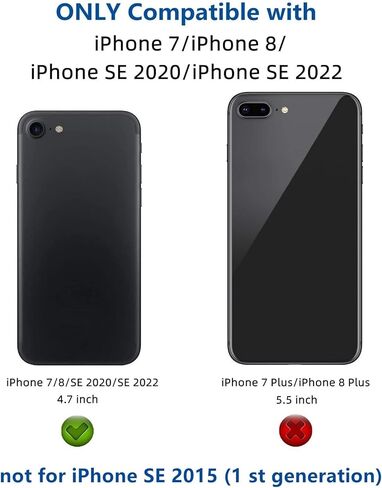 iCoverCase Compatible with iPhone SE 2022/SE 2020/7/8 Phone Case with Card Holder, Wallet Case with Wrist Strap, RFID Blocking Card Slots Kickstand PU Leather Case (Black Leopard) in Saudi Arabia