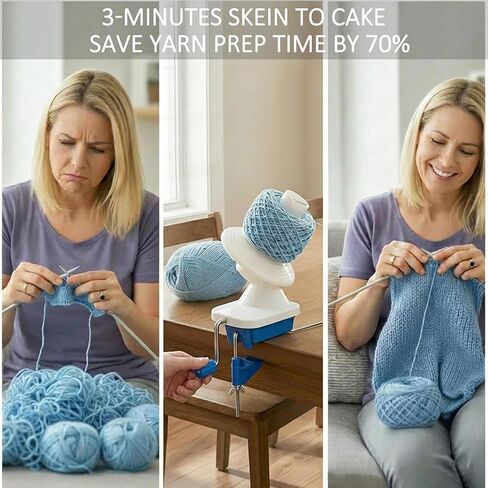 MCTOURY Yarn Ball Winder for Crocheting: Wind Weight 1-5 Lace to Bulky - 3-Minute Skein-to-Cake - Cuts Yarn Prep Time by 70% for Knitting & Crochet in Kuwait