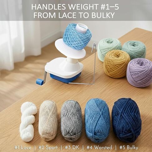 MCTOURY Yarn Ball Winder for Crocheting: Wind Weight 1-5 Lace to Bulky - 3-Minute Skein-to-Cake - Cuts Yarn Prep Time by 70% for Knitting & Crochet in Kuwait