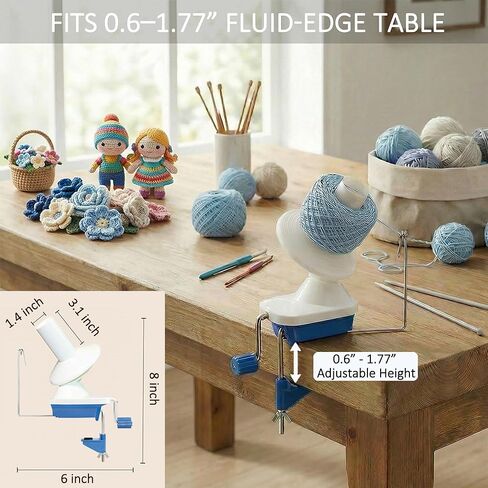 MCTOURY Yarn Ball Winder for Crocheting: Wind Weight 1-5 Lace to Bulky - 3-Minute Skein-to-Cake - Cuts Yarn Prep Time by 70% for Knitting & Crochet in Kuwait