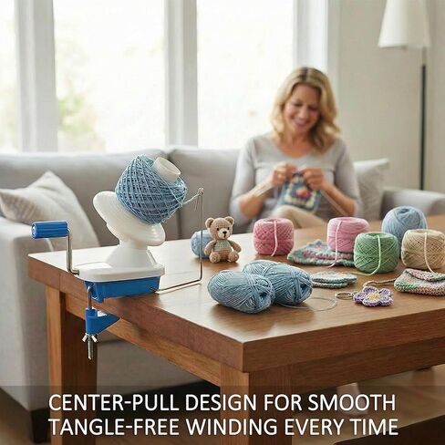 MCTOURY Yarn Ball Winder for Crocheting: Wind Weight 1-5 Lace to Bulky - 3-Minute Skein-to-Cake - Cuts Yarn Prep Time by 70% for Knitting & Crochet in Kuwait