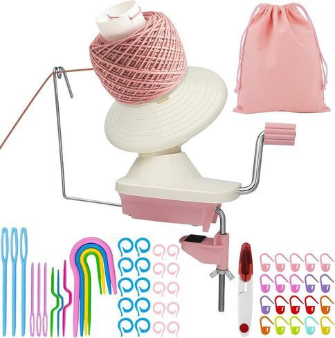 SEILETOO Yarns Winder, Yarn Spinner for Crocheting, Yarn Roller for Knitting Lovers, Included Scissors, Storage Pouches and Knitting Crochet Hook Set, Easy-to-Install, Efficiently, Lower Noise in Kuwait