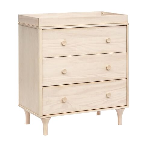 babyletto Lolly 3-Drawer Changer Dresser with Removable Changing Tray in Natural Walnut, Greenguard Gold Certified in Saudi Arabia