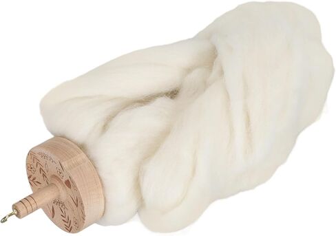 RiToEasysports Wooden Drop Spindle Professional Yarn Spinning Kit with Wool for Beginners Sewing Accessories for Knitting, Weaving, Felting in Kuwait