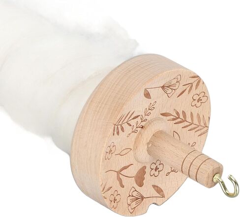 RiToEasysports Wooden Drop Spindle Professional Yarn Spinning Kit with Wool for Beginners Sewing Accessories for Knitting, Weaving, Felting in Kuwait