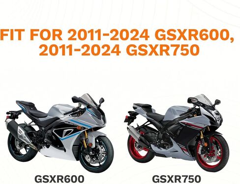 الزجاج الأمامي لـ 2011-2024 2025 GSXR600، GSXR750، K11، واقي عاكس للزجاج الأمامي للدراجات النارية متوافق مع ملحقات سوزوكي (أسود) in Kuwait