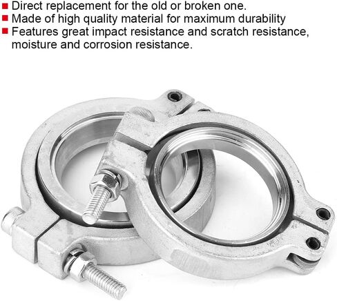 Wastegate V Band Kit, 44mm/1.7in V Band Clamp Kit Practical Accessory Replacement Moistures Corrossion Resistanc in Kuwait