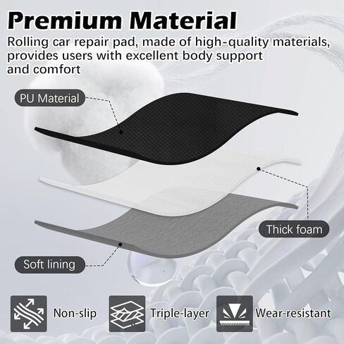 Innovative Magical Rolling Creeper Mat, 60"x28" Heavy-Duty Automotive Repair Mat, Portable Under Car Crawler Pad for Mechanics, Garage Use, Self-Driving Tour & Long-Haul Truck Maintenance in Kuwait