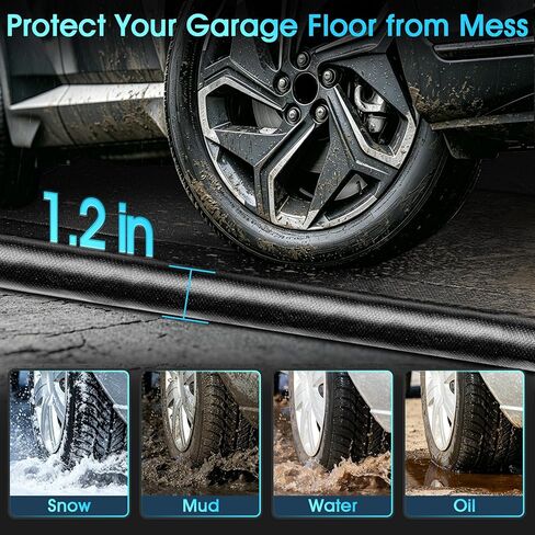 ToLanbbt 7'9" x 18' Garage Floor Mat, Heavy Duty Water Containment Mat with 1.2" Raised Edges, Protection from Snow Mud Rain and Oil, Non-Slip Garage Parking Mat for SUVs Trucks in Kuwait