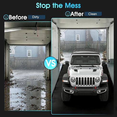 ToLanbbt 7'9" x 18' Garage Floor Mat, Heavy Duty Water Containment Mat with 1.2" Raised Edges, Protection from Snow Mud Rain and Oil, Non-Slip Garage Parking Mat for SUVs Trucks in Kuwait