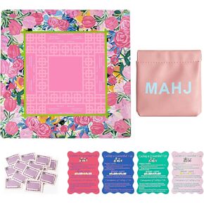 31.5in Large Blue Mahjong Mat，Anti-Slip, Noise-Reducing Table Cover for Mahjong, Poker, Board Games，With 4 Mahjong Shuffle Cards ，Mahjong Dice Bags and 20 Scratch off Crads Mahjong Party Supplies in Saudi Arabia