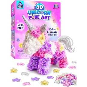 PURPLE LADYBUG 3D Poke in Art Kit - هدية عيد ميلاد يونيكورن كرافت خالية من الفوضى للفتيات الذين تتراوح أعمارهم بين 4 5 6 7 8 9، مجموعة الحرف اليدوية والفنون لقضاء العطلات الصيفية للأطفال، لعبة تزيين الأزهار DIY للأطفال in Kuwait