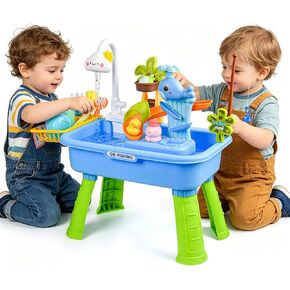 Upgraded Toddler Sand Water Table Toy with Electric Water Pump, Kids Sand Water with Faucet/Play Food Accessories/Fishing Toy, Kitchen Play Sink Toys for Girl Boy Age 3+ in Saudi Arabia