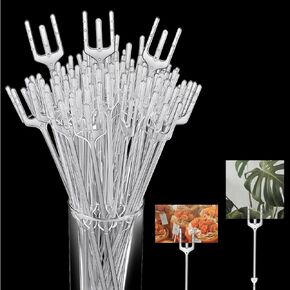 320 Pcs Clear Plastic Floral Pick Card Holders 9.4 Inch Straight Head Fork Shaped Flower Sticks for Wedding Bouquet Arrangement Table Numbers Photo Cake Birthday Party Decoration in Kuwait