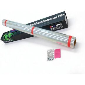 6.5mil KPU Windshield Protection Film - Heavy Duty Anti-Rock Chip Clear Tint, Self Healing & Super Hydrophobic, 99% UV Block, High Heat Shrinkable DIY Kit, 48inch x 5ft in Kuwait