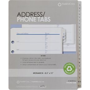 FranklinCovey - Address-Phone Tabs for Ring-Bound FranklinCovey Planners | Record Emails, Phone Numbers, and Addresses (Classic, 24 Tabs) in Kuwait