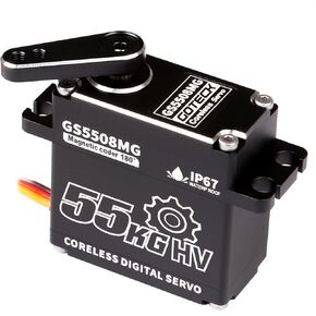 GOTECK 55KG Coreless Digital Servo,High Voltage 8.4V Full Metal Gear Waterproof Steering Servo with 25T Servo Horn for 1/6 1/8 1/10 RC Crawler Car,Robot,Boat,Truck Robot Parts (55KG(8.4V)-270°) in Saudi Arabia
