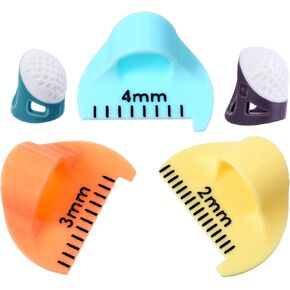 5 Pcs Sewing Template Kit-3 Colors Finger Sewing Ruler, 2 Sizes Colors Silicone Thimble Fingertip Grips, Non-Slip Quilting Craft Accessory for DIY Sewing and Household Projects in Kuwait