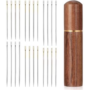 15 PCS Self Threading Needles for Hand Sewing, Easy Thread Needles for Hand Sewing with Metal Storage Tube, Stainless Steel Embroidery Sewing Needles (3.6, 3.8, 4.2 Cm) in Kuwait