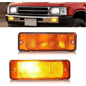 مصابيح إشارة الانعطاف HECASA متوافقة مع 1984-1988 Toyota 4Runner/Pickup، مصابيح المصد الأمامي مع استبدال المصابيح لTO2521105 TO2530106، السائق الأيسر وعدسة صفراء من جانب الراكب الأيمن in Kuwait